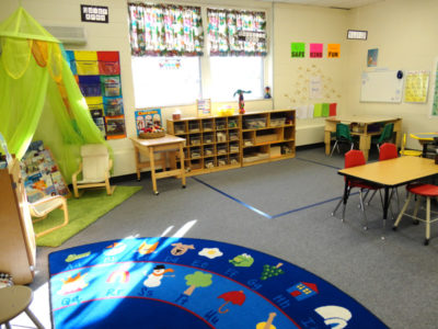Five's Pre-kindergarten Classroom - Quiet Area and Building learning station